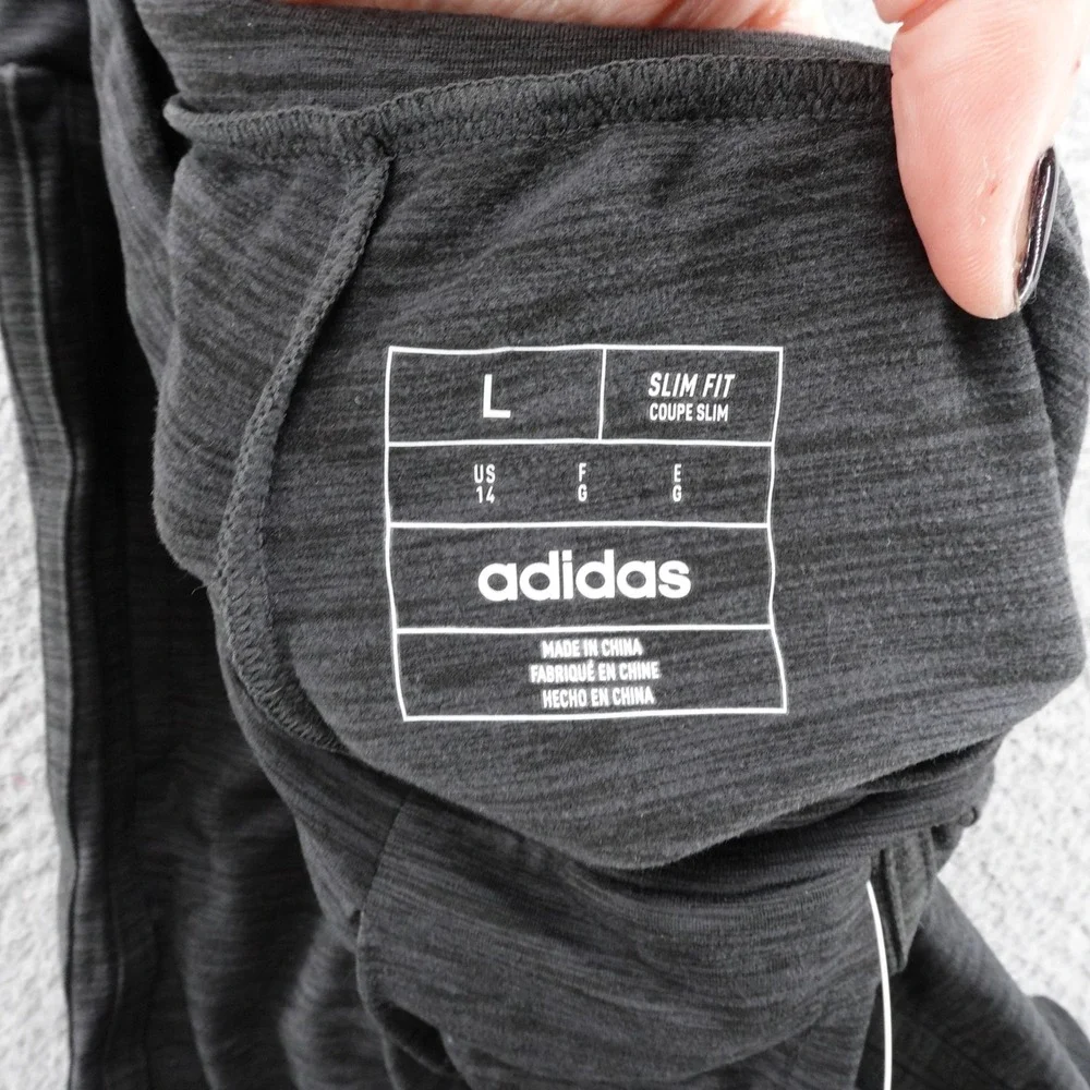 Adidas Kids Black Melange Cuffed Jogger Slim Fit Pants Size Large‎ 14 NEW